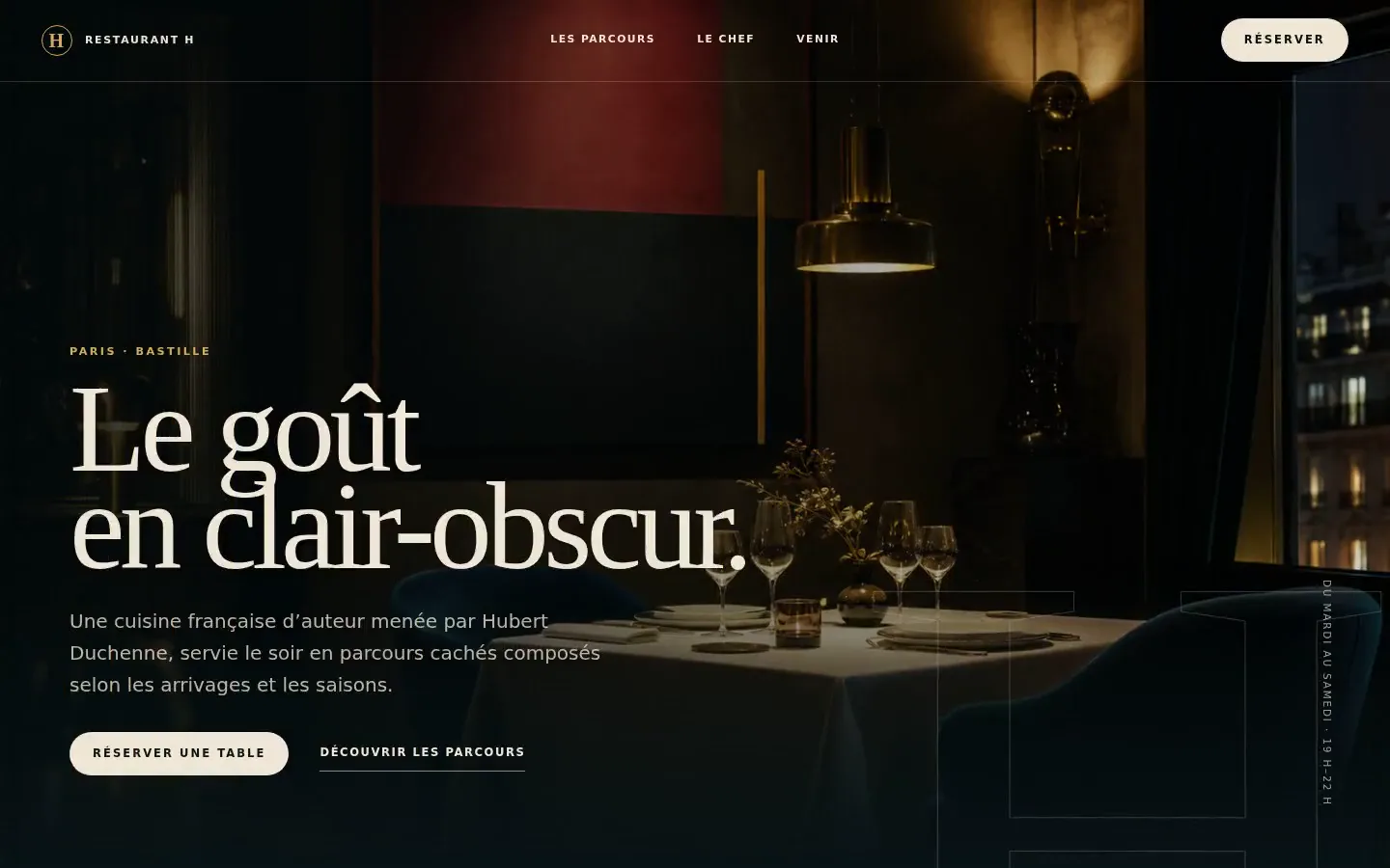 Aperçu spéculatif et non officiel de Restaurant H